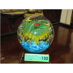 Huge blown art glass globe - Controlled bubbles