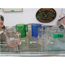 4 Vintage glass nursery rhyme mugs