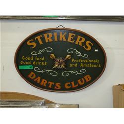Strikers Darts Club wall sign