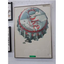 Framed 1970 Coca Cola poster