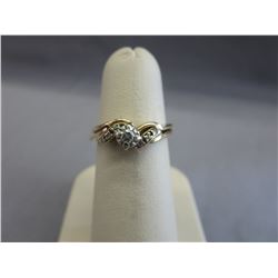 14KT Yellow Gold Engagement & Wedding Ring Set