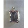 Image 1 : 10KT White Gold Amethyst & Diamond Pendant