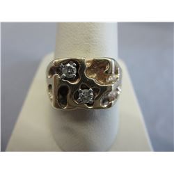 10KT Yellow Gold Mans Diamond Ring