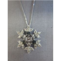 New Blue & White Diamond Snowflake design pendant