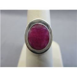 Oval Solitaire Ruby Ring