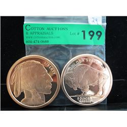 2 Fine Copper Art Rounds