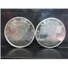 Image 1 : 2 Walking Liberty Silver Art Rounds