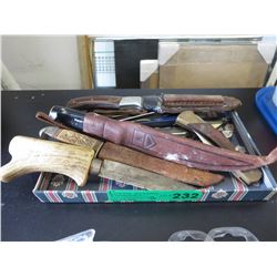 12 Used knives - some folding