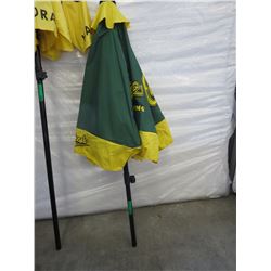 Patio umbrella with Cariboo Brewing logo