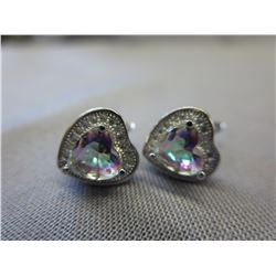 New heart shaped Mystic Topaz earrings