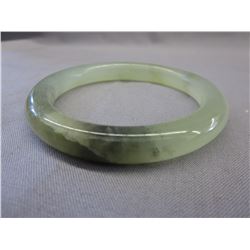 Hand carved Moss in Snow Jade bracelet