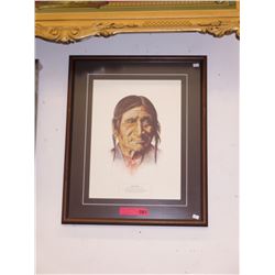 Framed print of Indian chief Red Crow