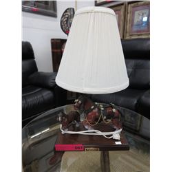 Clydesdale horse table lamp