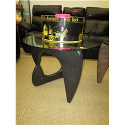 NEW - Round glass top end table