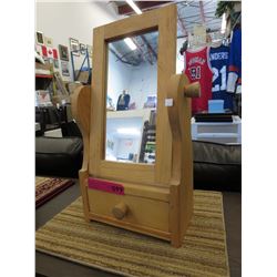Wood tilt makeup mirror