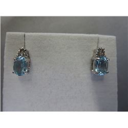 New Blue Topaz & Diamond Earrings