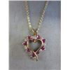 Image 1 : Ruby & Diamond Heart-Shape Pendant & chain