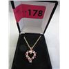 Image 2 : Ruby & Diamond Heart-Shape Pendant & chain