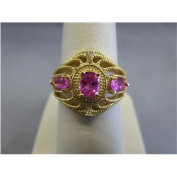 Diamond & Pink Quartz Ring