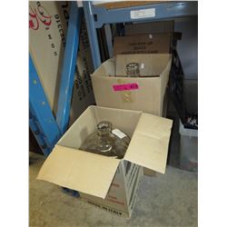 4 Glass wine making containers