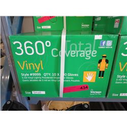 Case of NEW vinyl gloves-size S