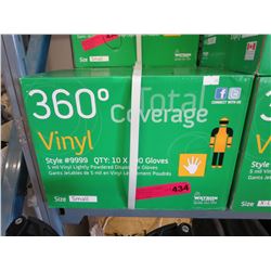 Case of NEW vinyl gloves-size S