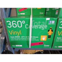 Case of NEW vinyl gloves-size S