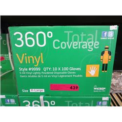 Case of NEW vinyl gloves-size XL