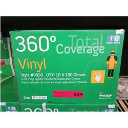 Case of NEW vinyl gloves-size XL