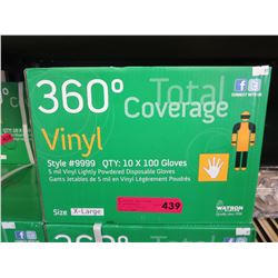 Case of NEW vinyl gloves-size XL
