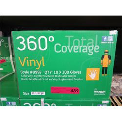 Case of NEW vinyl gloves-size XL
