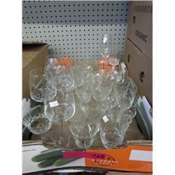 Vintage glass & crystal stemware - 24 pieces