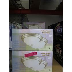 5 NEW Twin packs of flush mount Ceiling Fixtures