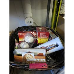 Assorted miscellaneous items in basket