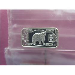 4 x 1 Gram .999 Silver 2015 Bear bars