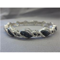 Blue & White Diamond twist style bracelet