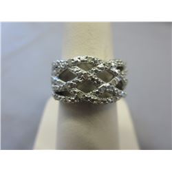 1/4 CT White Diamond weave design ring