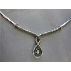Black & White Diamond intertwined necklace