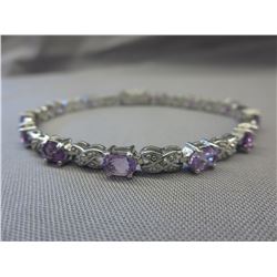 Purple Amethyst & Diamond Bracelet