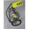 Image 3 : NEW -  2-Side Mechanical Skeleton Pocket Watch