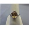 Image 1 : Sterling Silver Citrine ring with 2 side Diamonds