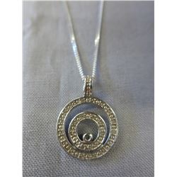 Sterling Silver & Diamond Eternal circle necklace