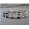 Image 1 : Sterling Silver,  Pink & Red cut Crystal bracelet
