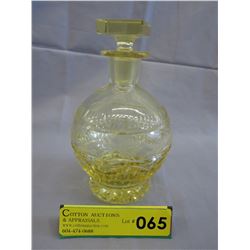 Vintage cut glass decanter - Yellow
