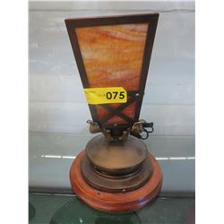 Vintage lamp with stained glass shade