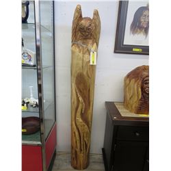 Owl & Heron chainsaw carving