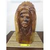 Image 1 : Cedar chainsaw carving of a Native Chief