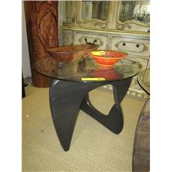 NEW - Round glass top end table