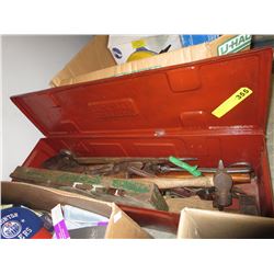 Vintage metal toolbox & contents