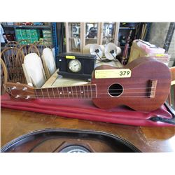 Wood ukulele with case - used